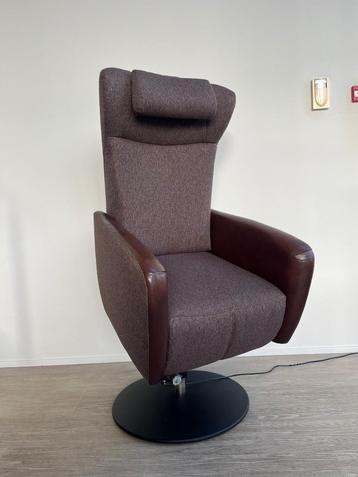 Prominent Sorisso Sta Op Relaxfauteuil Bruin Leer Stof L XL beschikbaar voor biedingen