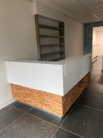 Stijlvolle Balie Toonbank - Hoogglans Wit & Hout, Ophalen, Gebruikt