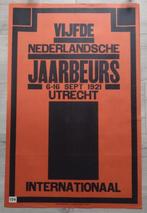 Vintage Affiche Vijfde Nederlandsche Jaarbeurs Utrecht 1921, Rechthoekig Staand, Ophalen of Verzenden, Zo goed als nieuw, A1 t/m A3