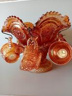 Punch bowl set carnival glas (usa) marigold, Antiek en Kunst, Ophalen