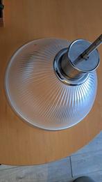 Vintage Hanglamp met Ribbelglas, Gebruikt, 50 tot 75 cm, Vintage, Ophalen of Verzenden