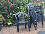 Feest Koopje 10 Zeer mooie antraciet kunsstof tuinstoelen., Ophalen, Zo goed als nieuw, Kunststof