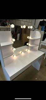 Kaptafel wit met spiegel en ledverlichting, Huis en Inrichting, Tafels | Kaptafels, Ophalen of Verzenden, Hout, 50 tot 100 cm