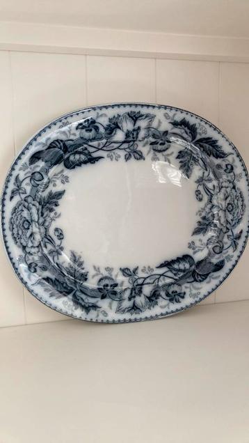 Antieke Wedgwood Pearl bord - blauw wit serveer schaal beschikbaar voor biedingen