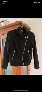 Wollen zwart biker jasje maat M nette staat, Kleding | Dames, Jassen | Winter, Verzenden, Zo goed als nieuw, Zwart