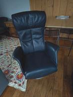 Relaxfauteuil donkerblauw leer van Topform, Huis en Inrichting, Fauteuils, Ophalen of Verzenden, Zo goed als nieuw, 50 tot 75 cm
