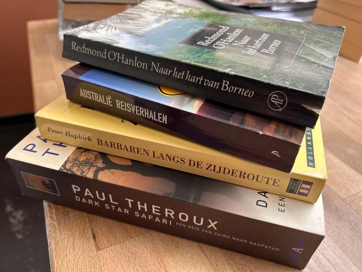 Reisverhalen: Australië, Borneo, Afrika, Zijderoute - 4 Boek, Boeken, Reisverhalen, Gelezen, Australië en Nieuw-Zeeland, Ophalen of Verzenden