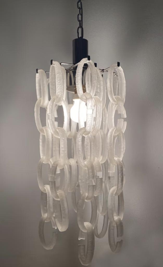 Vintage Giogali Murano glas Italiaans kroonluchter hanglamp,, Huis en Inrichting, Lampen | Kroonluchters, Gebruikt, Glas, Ophalen
