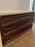 VINTAGE RETRO LADENKAST WIT DONKERBRUIN OPBERGEN, Huis en Inrichting, Kasten | Ladekasten, Minder dan 50 cm, Ophalen of Verzenden