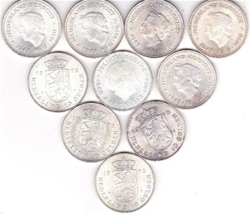10 GULDEN MUNTEN 5 X 1970 en 5 X 1973 beschikbaar voor biedingen