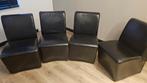 eetkamerstoelen, Ophalen, Zwart, Leer, Zo goed als nieuw