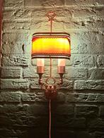 Klassieke Wandlamp met Stoffen Kap, Huis en Inrichting, Ophalen, Gebruikt, Metaal