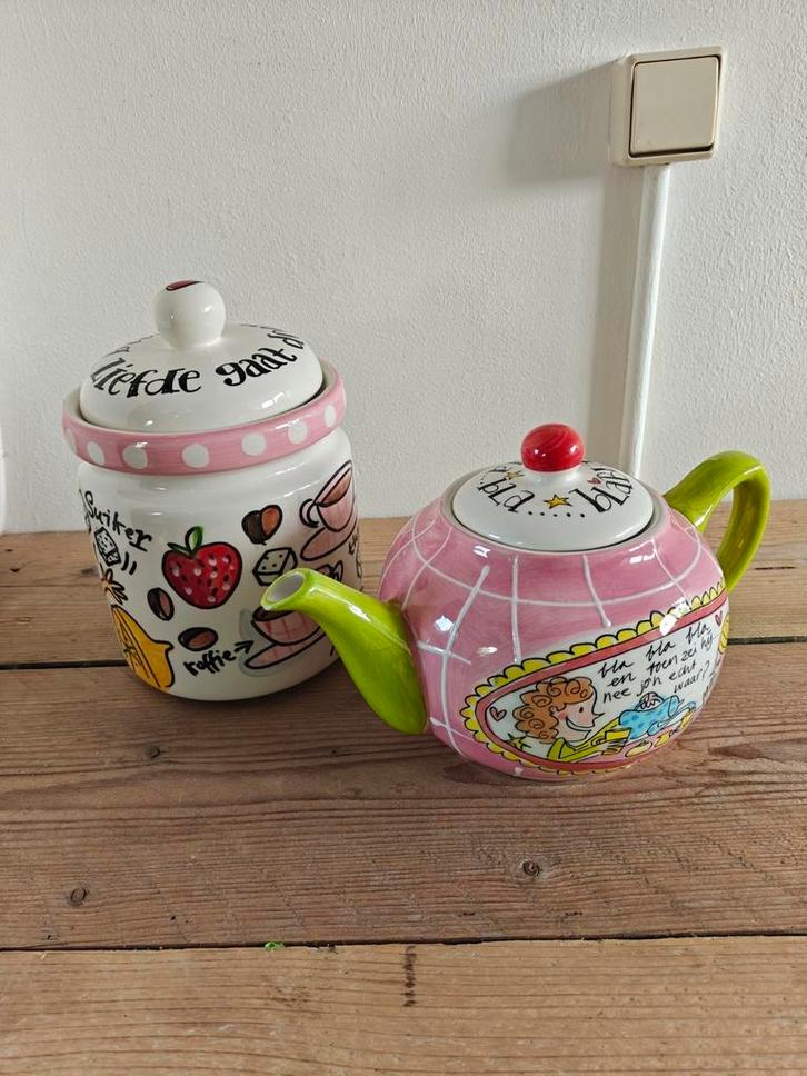 Blond Amsterdam theepot en koekjespot, Huis en Inrichting, Keuken | Servies, Zo goed als nieuw, Overige typen, Blond Amsterdam