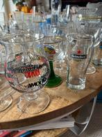 Krat vol bier- en wijnglazen (ca. 40 stuks), Huis en Inrichting, Keuken | Servies, Ophalen, Glas of Glazen, Gebruikt, Glas