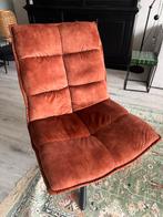 Draaifauteuil velvet terrakleur, Huis en Inrichting, Fauteuils, Ophalen, 75 tot 100 cm, Zo goed als nieuw, Stof
