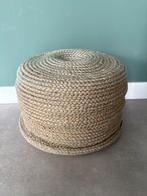 Sisal poef - naturel met een zweempje zee groen, Ophalen, Overige materialen, Minder dan 50 cm, Gebruikt