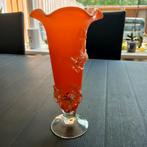 Prachtig oranje handgeblazen vaasje., Antiek en Kunst, Ophalen of Verzenden