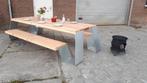 Industriële metal design Douglas picknick bank steigerhout, Ophalen of Verzenden