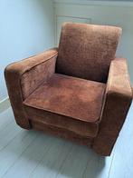 Grote bruine fauteuil, Huis en Inrichting, Fauteuils, Ophalen, Gebruikt, Stof