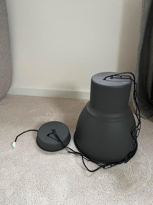 Hanglamp | 38cm | Hektar | Donker grijs, Huis en Inrichting, Lampen | Lampenkappen, Zo goed als nieuw, Rond, Grijs, Ophalen