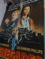 Bioscoop Poster ''Renegades'' Kiefer Sutherland + foto 1989., Rechthoekig Staand, Deurposter of groter, Ophalen of Verzenden, Zo goed als nieuw