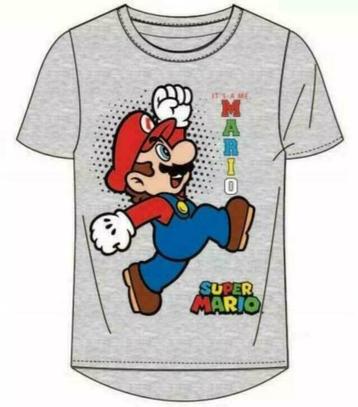 Super Mario T-shirt - Grijs - Maat 104 beschikbaar voor biedingen