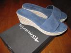 Tamaris sandalen blauw suede maat 38 zgan, Tamaris, Blauw, Zo goed als nieuw, Sandalen of Muiltjes