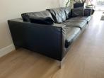 Montis leren bank, Huis en Inrichting, Ophalen, Gebruikt, Zwart leder, Rechte bank