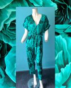 Vintage jaren 80 jumpsuit groen/rozen maat M, Kleding | Dames, Jumpsuits, Maat 38/40 (M), Verzenden, Vintage, Gedragen