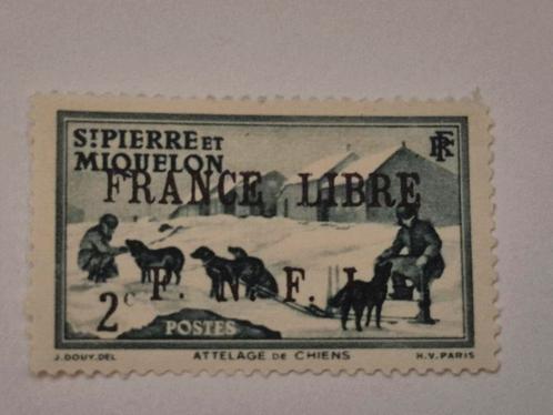 Saint-pierre et miquelon 1942  OPDRUK  FRANC LIBRE FNFL 1942, Postzegels en Munten, Postzegels | Amerika, Postfris, Noord-Amerika