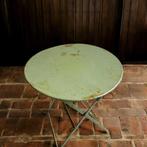 Vintage muntgroene ijzeren tuintafeltje / tafeltje, Antiek en Kunst, Antiek | Meubels | Tafels, Ophalen