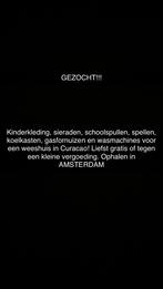Gezocht: oa kleding en koelkasten tegen een klein bedrag, Eén persoon, Cadeaubon, Overige typen