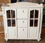 Oude commode in brocante stijl, beige hoge ladecommode VdlM, Ophalen, 50 tot 70 cm, Voetruimte, 100 cm of meer
