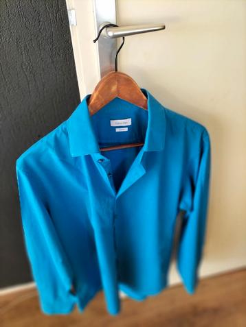 Mooi blauw Calvin Klein overhemd slim fit maat L 