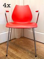 Vier rode 80s Kartelle Maui stoelen met armleuningen, Ophalen, Gebruikt, Kartell, Vier