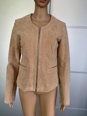 E348 Echt-leren jasje maat M=38 jas jack blazer beige beschikbaar voor biedingen