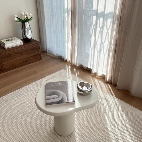 Beton ciré bijzettafel, Huis en Inrichting, Tafels | Bijzettafels, Nieuw, Ovaal, Minder dan 55 cm, Hout, Ophalen