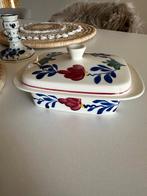 Boerenbont botervloot en schaal, Huis en Inrichting, Keuken | Servies, Ophalen of Verzenden, Aardewerk, Boerenbont, Schaal of Schalen