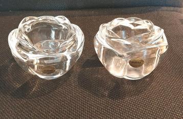 Vintage Adria Kristal Waxine Roosjes - Set van 2 beschikbaar voor biedingen