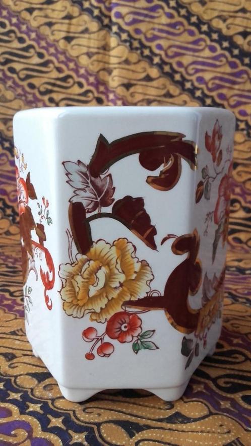 Mooi oud Mason's Brown Velvet vaasje uit Engeland 13 cm., Antiek en Kunst, Antiek | Vazen, Ophalen of Verzenden