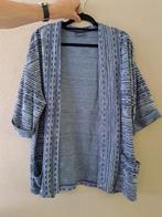 VEST. LANG. DAMES. BLAUW GESTREEPT. MAAT L., Blauw, Yessica, Maat 42/44 (L), Ophalen of Verzenden