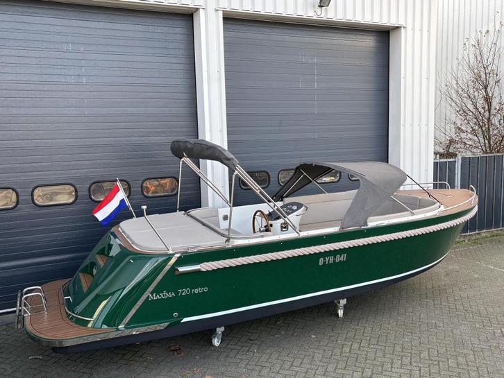 Maxima 720 Retro met 80 pk - Blikvanger!, Watersport en Boten, Sloepen, Zo goed als nieuw, 70 pk of meer, 6 meter of meer, Buitenboordmotor