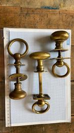 Zeldzame KASTEEL Deurknoppen met ring. Antiek messing poort, Antiek en Kunst, Ophalen of Verzenden
