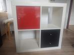 Witte vakkenkast, Expedit van Ikea, met 4 inzetdelen, Ophalen, Overige materialen, Zo goed als nieuw, Minder dan 150 cm