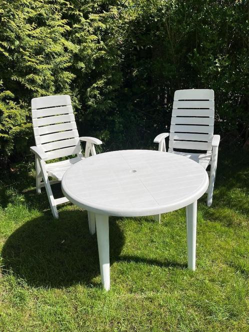 tuinstoelen hartman met witte tafel eetkamertafel stoel, Tuin en Terras, Tuinmeubel-accessoires, Gebruikt, Ophalen
