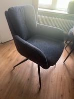 2 Grijze Eetkamerstoelen met Armleuning, Huis en Inrichting, Stoelen, Ophalen, Twee, Zo goed als nieuw, Stof