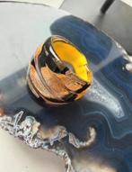 Murano Glazen Lampwork Ring, Verzenden, Geel, Zo goed als nieuw, Dame