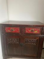 Antiek koloniaal  kastje, Ophalen, Gebruikt, Met deur(en), Teakhout