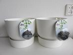 2 Elho Greenville hangpotten, hanging basket, hangschaal wit, Tuin en Terras, Bloembakken en Plantenbakken, Kunststof, Minder dan 30 cm