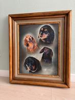 Teckel schilderij., Huis en Inrichting, Woonaccessoires | Lijsten, Ophalen, Zo goed als nieuw, Hout, 50 tot 75 cm